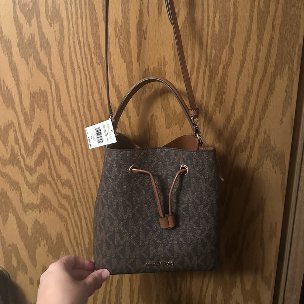 Michael Kors Tan and Brown Crossbody Bag